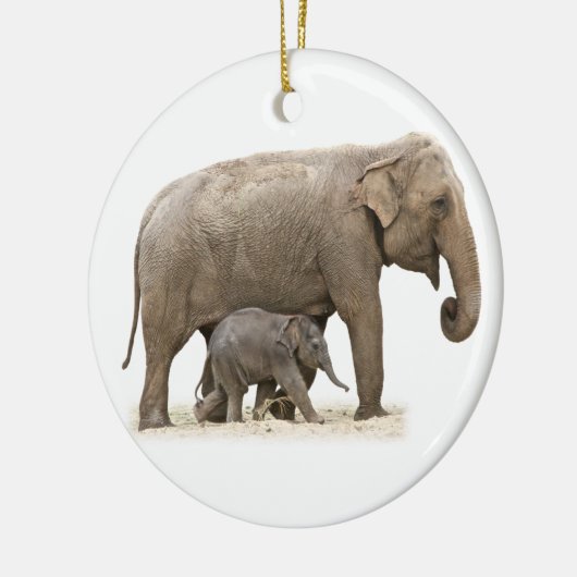 Mutter und Baby Elephant Keramik Ornament (Links)