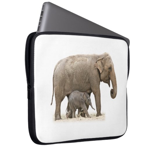 Mutter und Baby Elephant Laptopschutzhülle (Vorne Rechts)