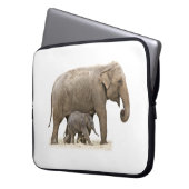Mutter und Baby Elephant Laptopschutzhülle (Vorderseite Links)