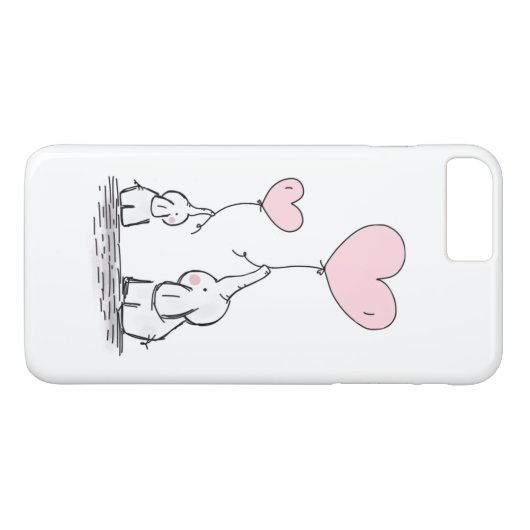 Mutter und Baby Elephant mit Balloons Case-Mate iPhone Hülle (Rückseite (Horizontal))