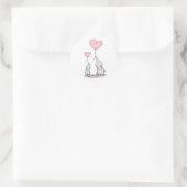 Mutter und Baby Elephant mit Balloons Runder Aufkleber (Tasche)