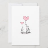Mutter und Baby Elephant mit Herz-Balloons-Mädchen Einladung (Rückseite)