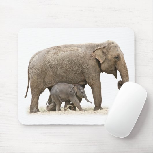 Mutter und Baby Elephant Mousepad (Mit Mouse)