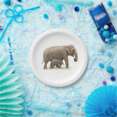 Mutter und Baby Elephant Pappteller (Party)