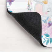Mutter und Baby Elephant Pink Blush Blume Kranz Mousepad (Ecke)
