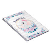 Mutter und Baby Elephant Pink Blush Blume Kranz Notizblock (Rechte Seite)