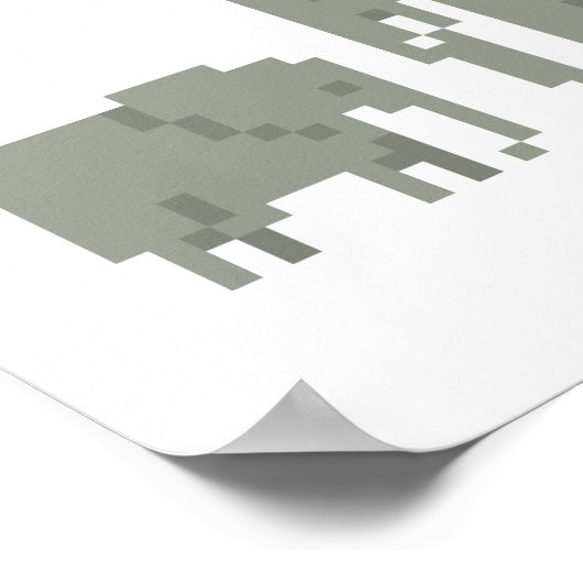 Mutter und Baby Elephant Pixel Art Poster (Ecke)