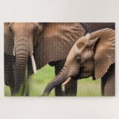 Mutter und Baby Elephant Puzzle (Horizontal)