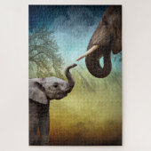 Mutter und Baby Elephant Puzzle (Vertikal)
