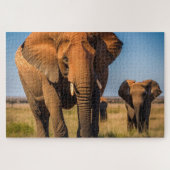 Mutter und Baby Elephant Puzzle (Horizontal)