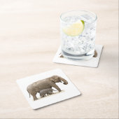 Mutter und Baby Elephant Rechteckiger Pappuntersetzer (Vor Ort)