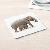 Mutter und Baby Elephant Rechteckiger Pappuntersetzer (angewinkelt)