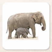 Mutter und Baby Elephant Rechteckiger Pappuntersetzer (Vorderseite)