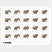 Mutter und Baby Elephant Runder Aufkleber (Blatt)