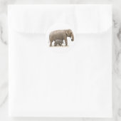 Mutter und Baby Elephant Runder Aufkleber (Tasche)