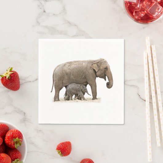 Mutter und Baby Elephant Serviette (Beispiel)