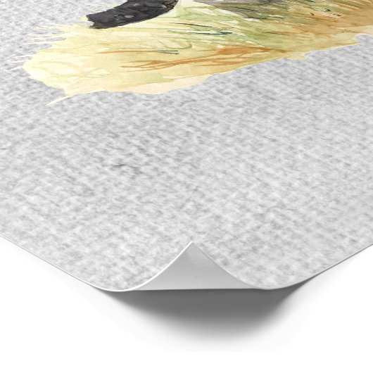 Mutter und Baby Elephant texturiertes Poster (Ecke)