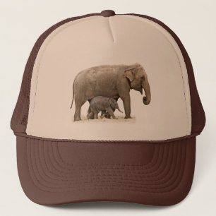 Mutter und Baby Elephant Truckerkappe