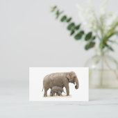 Mutter und Baby Elephant Visitenkarte (Stehend Vorderseite)