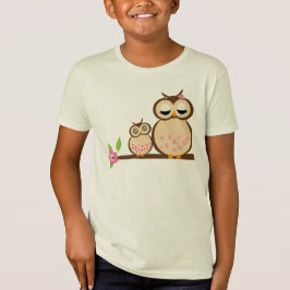 Mutter-und Baby-Eule T-Shirt