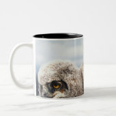 Mutter-und Baby-Eule Zweifarbige Tasse (Links)