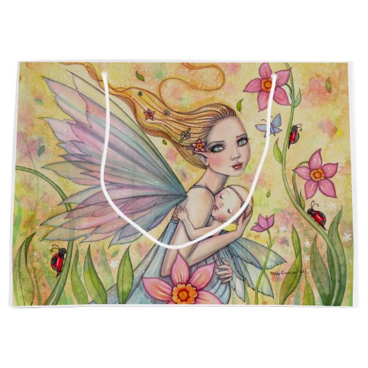 Mutter und Baby Fairy Baby Duschtasche Große Geschenktüte (Vorderseite)