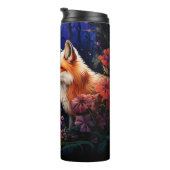 Mutter und Baby Fuchs Nachtszene Thermosbecher (Nach rechts gedreht)