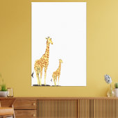Mutter und Baby Giraffe - Ein sanfter Anleih Leinwanddruck (Insitu (Wohnzimmer))