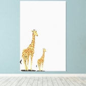 Mutter und Baby Giraffe - Ein sanfter Anleih Leinwanddruck (Insitu (Holzboden))