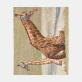 Mutter und Baby Giraffe Fleecedecke (Vorderseite)
