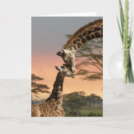 Mutter-und Baby-Giraffe Karte