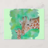 Mutter und Baby Giraffe Postkarte (Vorderseite)