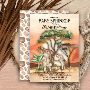 Mutter und Baby Giraffe Safari Baby Sprinkle Einladung