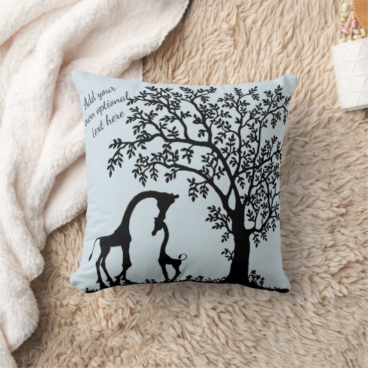 Mutter und Baby Giraffe Silhouette Akzent Kissen (Decke)