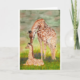 Mutter und Baby Giraffen Karte
