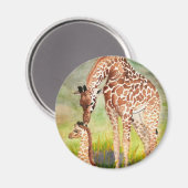 Mutter und Baby Giraffen Magnet (Vorderseite/Rückseite)