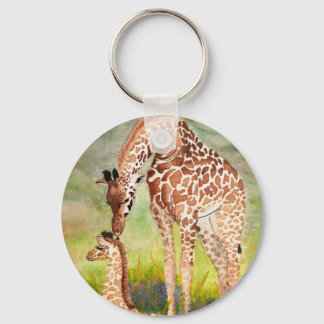 Mutter und Baby Giraffen Schlüsselanhänger