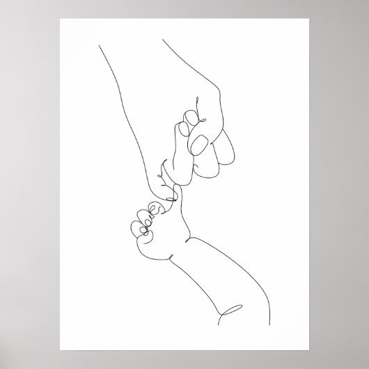 Mutter und Baby Hand Print Poster (Vorne)