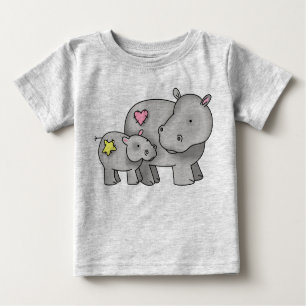 Mutter und Baby Hippo Baby T-shirt