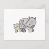 MUTTER UND BABY HIPPO POSTKARTE (Vorderseite)