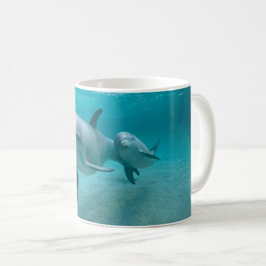 MUTTER-UND BABY-KALB-DELPHIN KAFFEETASSE (VorderseiteRechts)