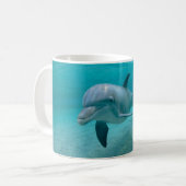 MUTTER-UND BABY-KALB-DELPHIN KAFFEETASSE (Vorderseite Links)