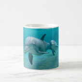 MUTTER-UND BABY-KALB-DELPHIN KAFFEETASSE (Mittel)