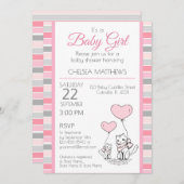 Mutter und Baby Katze mit Herzeinladung Einladung (Vorne/Hinten)