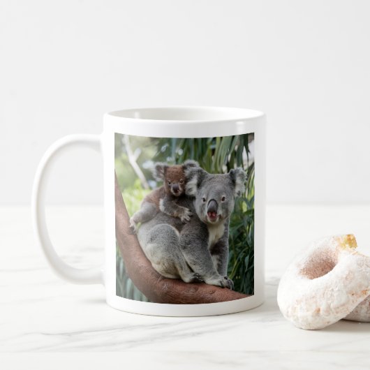 Mutter und Baby Koala Bear Kaffeetasse (Mit Donut)