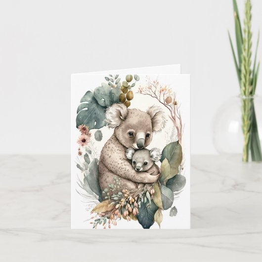 Mutter und Baby Koala Illustration Grußkarte Karte (Vorderseite)