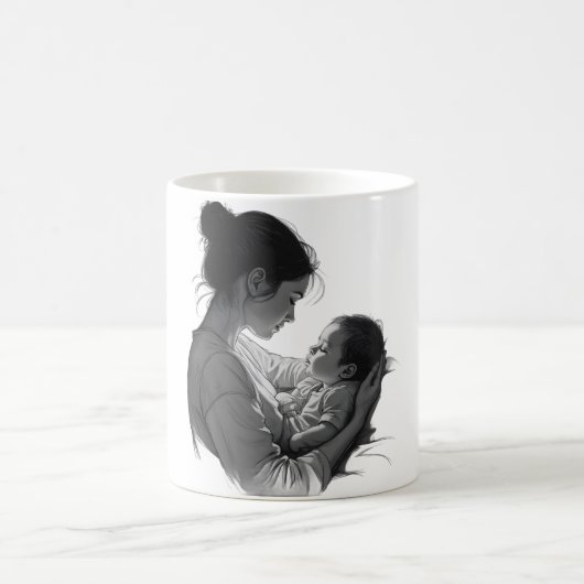 Mutter-und-Baby-Kunstwerk Kaffeetasse (Mittel)