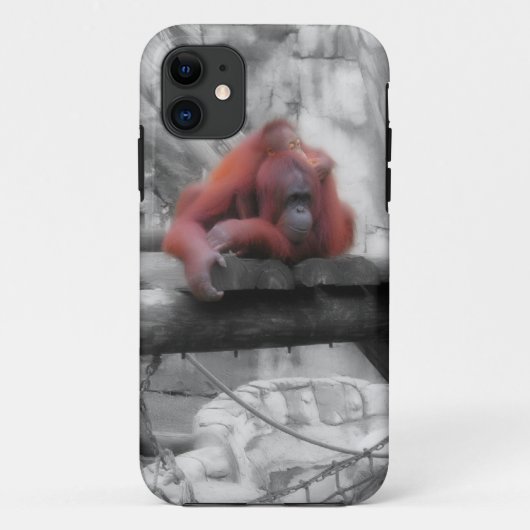 Mutter und Baby Orangutan Case-Mate iPhone Hülle (Rückseite)