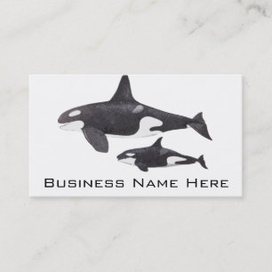 Mutter und Baby-Orca Visitenkarte