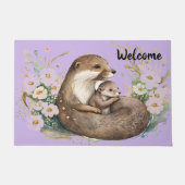 Mutter und Baby Otter Fußmatte (Vorderseite)